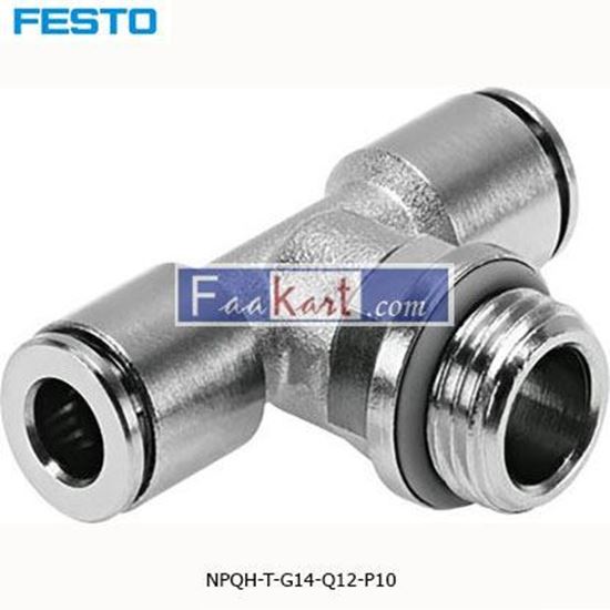 Picture of NPQH-T-G14-Q12-P10  Festo Threaded-to-Tube Tee Connector