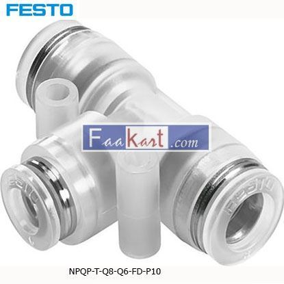 Picture of NPQP-T-Q8-Q6-FD-P10 Festo Pneumatic Tee Tube-to-Tube Adapter