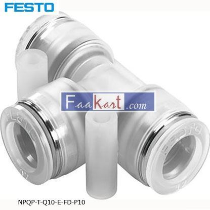Picture of NPQP-T-Q10-E-FD-P10  Festo Pneumatic Tee Tube-to-Tube Adapter