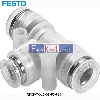 Picture of NPQP-T-Q10-Q8-FD-P10 Festo Pneumatic Tee Tube-to-Tube Adapter