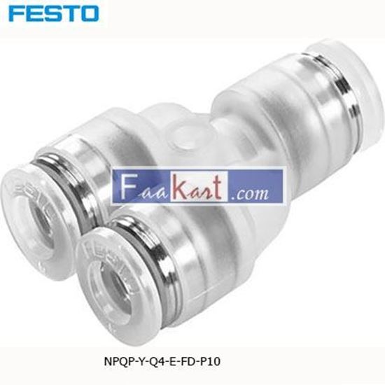 Picture of NPQP-Y-Q4-E-FD-P10Festo NPQP Pneumatic Y Tube-to-Tube Adapter