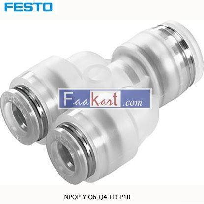 Picture of NPQP-Y-Q6-Q4-FD-P10 Festo NPQP Pneumatic Y Tube-to-Tube Adapter