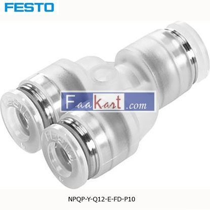 Picture of NPQP-Y-Q12-E-FD-P10 Festo NPQP Pneumatic Y Tube-to-Tube Adapter