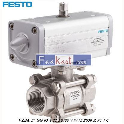 Picture of VZBA-1-GG-63-T-22-F0405-V4V4T-PS30-R-90-4-C  FESTO Ball Valve Drive Unit