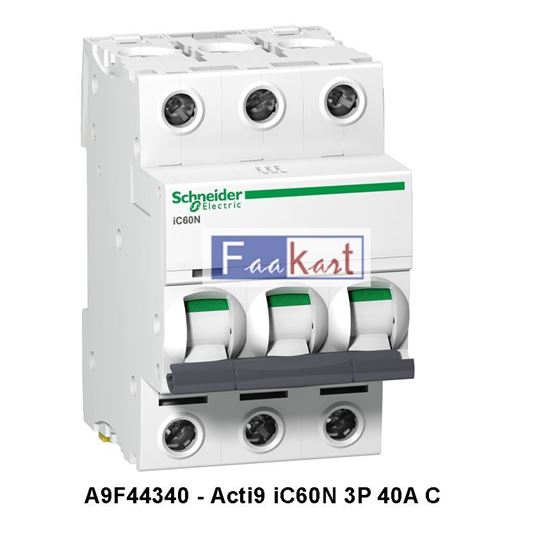 Picture of A9F44340 - Acti9 iC60N 3P 40A C Miniature Circuit breaker