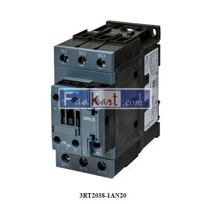 Picture of 3RT2038-1AN20  Siemens CONTACTOR AC-3 37KW/400V , AC 220V 50/60HZ 3-POLE