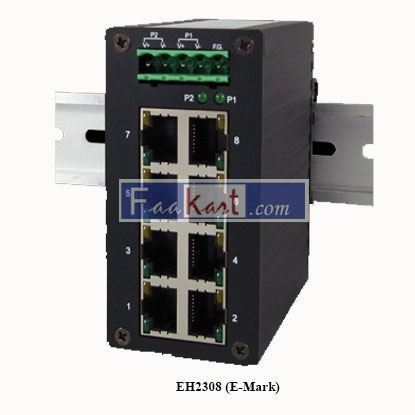 Picture of EH2308 (E-Mark) Industrial 8-port Unmanaged Fast Ethernet Switch with 8x 10/100TX