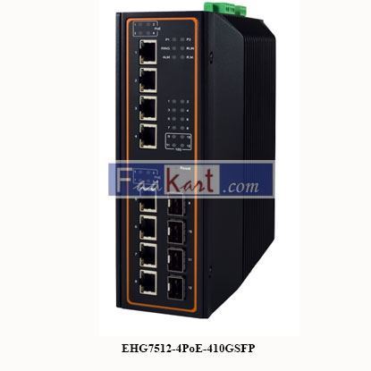 Picture of EHG7512-4PoE-410GSFP 12-Port High-Bandwidth Industrial Managed Gigabit PoE Switch