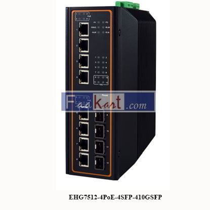 Picture of EHG75124PoE410GSFP 12-Port High-Bandwidth Industrial Managed Gigabit PoE Switch