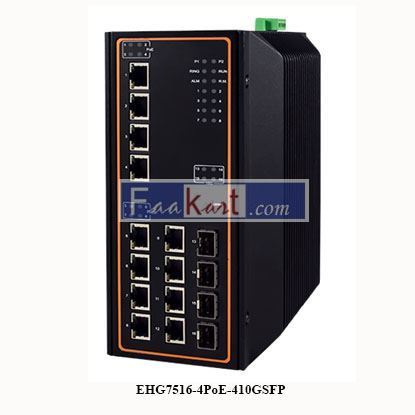 Picture of EHG7516-4PoE-410GSFP  16-Port High-Bandwidth Industrial Managed Gigabit PoE Switch
