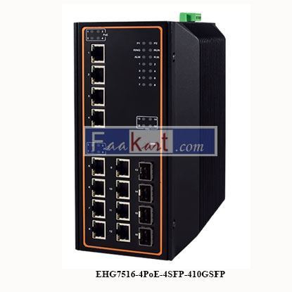 Picture of EHG7516-4PoE-4SFP-410GSFP  16-Port High-Bandwidth Industrial Managed Gigabit PoE Switch