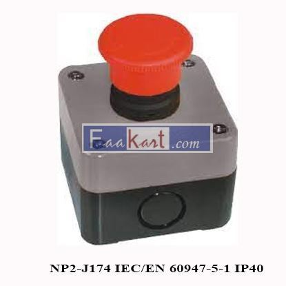 Picture of NP2-J174 IEC/EN 60947-5-1 IP40    Emergency Mushroom Head switch with box