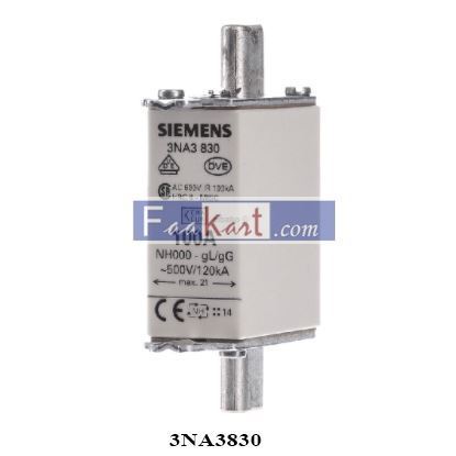 Picture of 3NA3830   SIEMENS   FUSE 100A GG UN AC 500V SIMENS