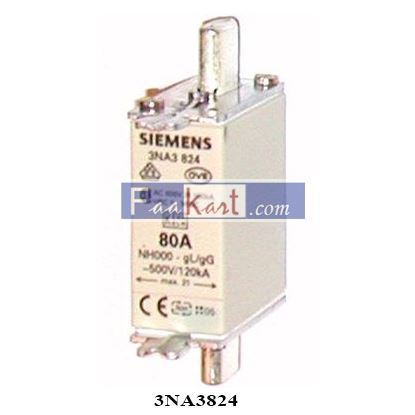 Picture of 3NA3824 FUSE 80A 500V LT 20 BD SIMENS