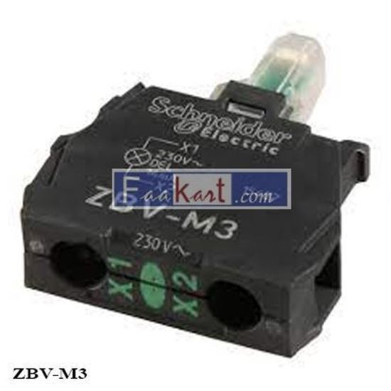 Picture of ZBV-M3 Schneider Light Block, Integral LED, 230-240 V, 14 mA, Front Mounting, GREEN  ZBVM3