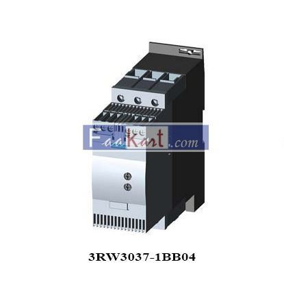 Picture of 3RW3037-1BB04 Siemens  SIRIUS, Cushioned Starter, Size: S2, 63A, 30Kw/400V, AC 200-460V, 24V AC/DC, Screw Connection