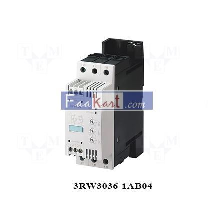 Picture of 3RW3036-1AB04 Siemens SIRIUS, Cushioned Starter, Size: S2, 45A, 22Kw/400V, AC 200-460V, UC 24V, Screw Connection