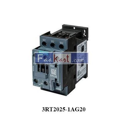 Picture of 3RT2025-1AG20 SIEMENS  CONTACTOR AC-3 17 A 7.5kW/400V 1NO + 1NC 110VAC  60HZ 3POLE