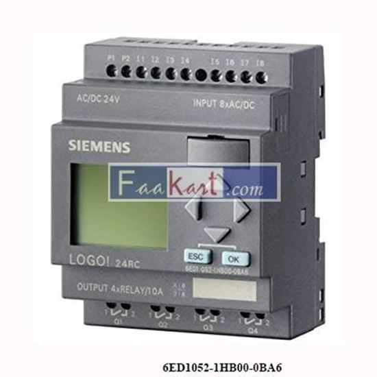 Picture of 6ED1052-1HB00-0BA6  LOGO 24RC DI 8/DO 4 LOGIC MODULE SIEMENS