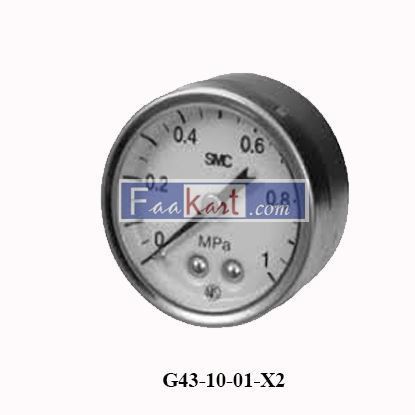 Picture of G43-10-01-X2 SMC  Pressure Gauge, Miniature, 0 to 1.0 MPa