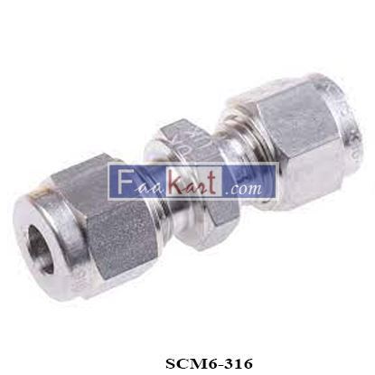 Picture of SCM6-316 Union, Straight 6mm OD, SS316, Parker