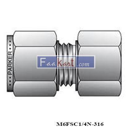 Picture of M6FSC1/4N-316 Female, Connector  6mm x 1/4" FNPT, SS316, Parker