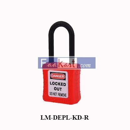 Picture of LM-DEPL-KD-R  Lotomaster De-Electric Lockout Padlock 38mm Nylon Shackle Keyed Different Red Color