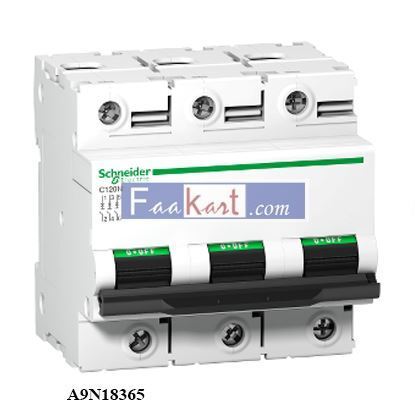 Picture of A9N18365 Miniature circuit-breaker, Acti9 C120N, 3P, 80 A, C curve, 10000 A (IEC 60898-1), 10 kA (IEC 60947-2) Schneide