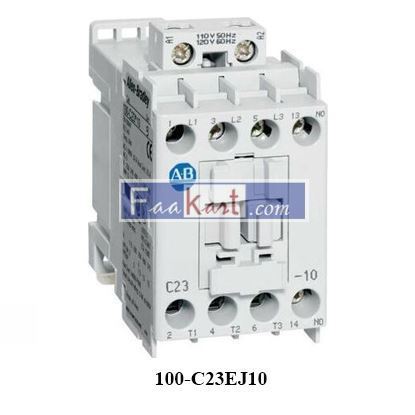 Picture of 100-C23EJ10 Contactor, IEC, 23A, 3P, 24VDC Coil                         Allen-Bradley