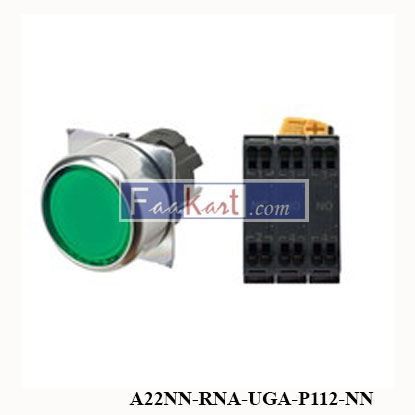 Picture of A22NN-RNA-UGA-P112-NN Omron  Green Flat Push Button