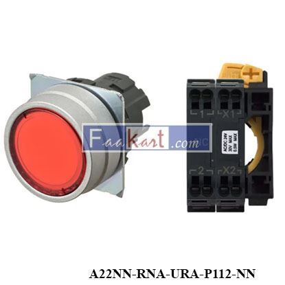 Picture of A22NN-RNA-URA-P112-NN Omron  Red Flat Push Button
