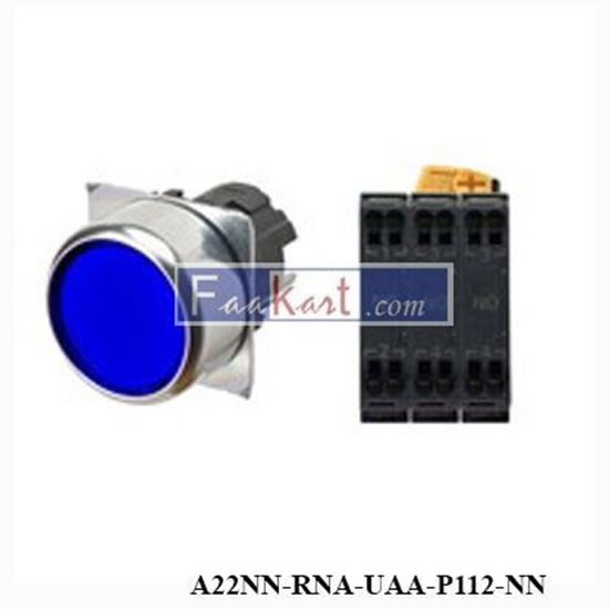Picture of A22NN-RNA-UAA-P112-NN  Omron Blue Flat Push Button