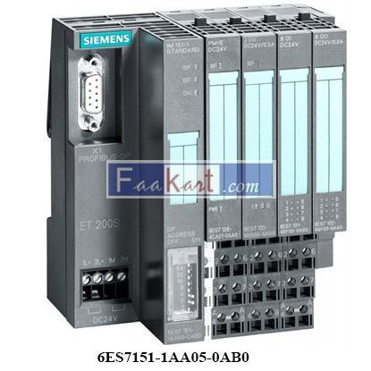 Picture of 6ES7151-1AA05-0AB0 SIEMENS SIMATIC DP, Interface module IM 151-1 Standard for ET 200S