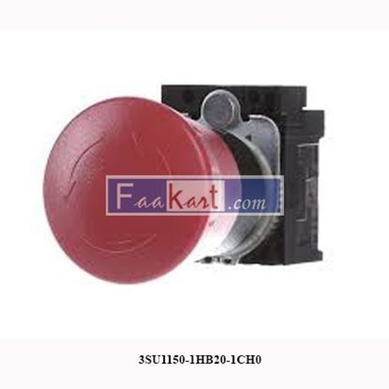 Picture of 3SU1150-1HB20-1CH0 SIEMENS EMERGENCY STOP mushroom pushb., 40mm, red