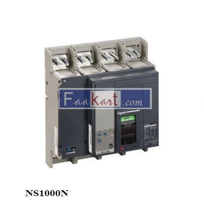 Picture of NS1000N 33475 Circuit breaker ComPact 50 kA at 415 VAC, Micrologic 2.0 trip unit, 1000 A, fixed,4 poles 4d