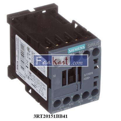 Picture of 3RT20151BB41  SIEMENS Contactor S00 7A 24VDC 1NO Screw Term