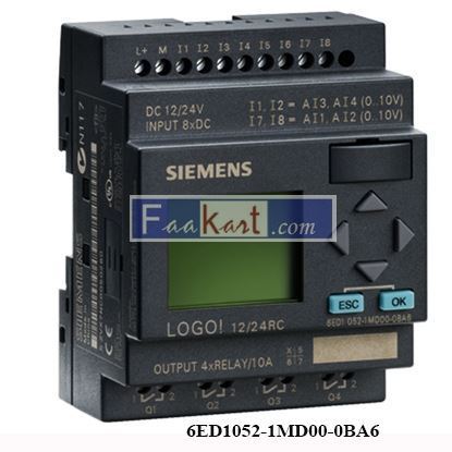 Picture of 6ED1052-1MD00-0BA6  Siemens LOGO! 12/24RC, logic module