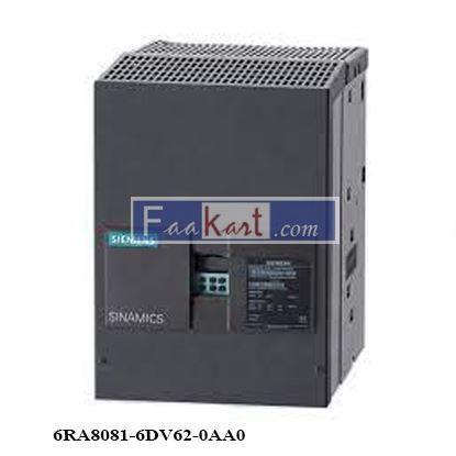 Picture of 6RA8081-6DV62-0AA0  SINAMICS DCM DC converter for 4-quadrant drives Circuit (B6) A (B6) C Input: 400V 3AC, 332A controllable: Field rectifier D420/400 MREQ-GEGF6V62 Output: 420 V DC, 400 A