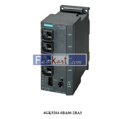 Picture of 6GK5204-0BA00-2BA3   Siemens, Simatic Net industrial ethernet switch SCALANCE X204IRT.