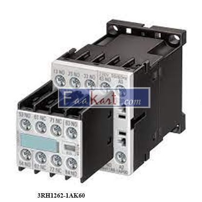 Picture of 3RH1262-1AK60  Contactor relay, 6 NO + 2 NC Attachable block