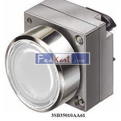 Picture of SIEMENS  3SB35010AA61  NSMP LLUMINATED PUSHBUTTON 22MM ROUND METAL WHITE