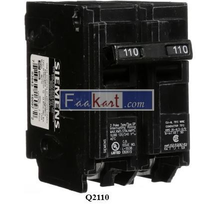 Picture of Siemens Q2110 Circuit Breaker 110A 2P 120/240V 10KA QP