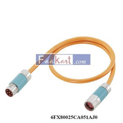 Picture of 6FX80025CA051AJ0 Power cable extension 4x 1.5 C, connector Full-thread, size 1 MOTION-CONNECT 800PLUS trailable UL/CSA DESINA Dmax=9.5 mm, Length (m)