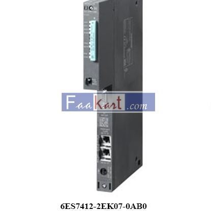 Picture of 6ES7412-2EK07-0AB0  SIMATIC S7-400, CPU 412-2 PN Central processing unit with: Work memory 1 MB, (0.5 MB code; 0.5 MB data) interfaces 1st interface MPI/DP 12 Mbit/s, (X1), 2nd interface Ethernet/PROFINET (X5)