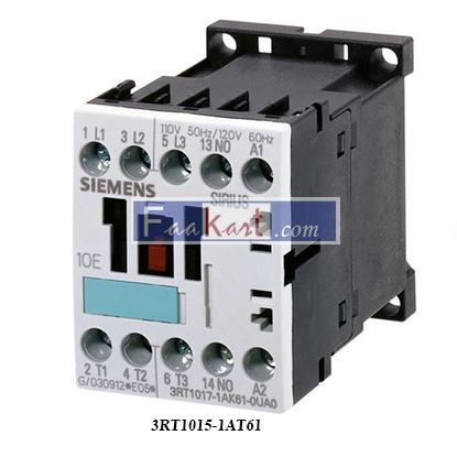 Picture of SIEMENS 3RT1015-1AT61  	 CONTACTOR NONREVS007A110VAC3PSCRW
