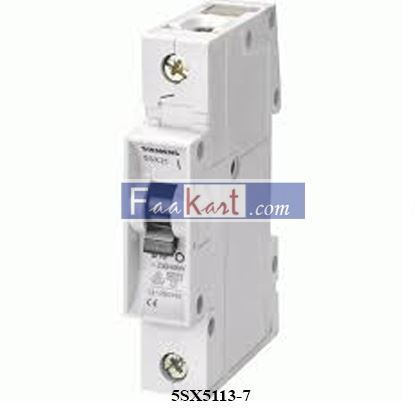 Picture of 5SX5113-7  CIRC BRKR 230V/400VAC 220VDC 13A 1P