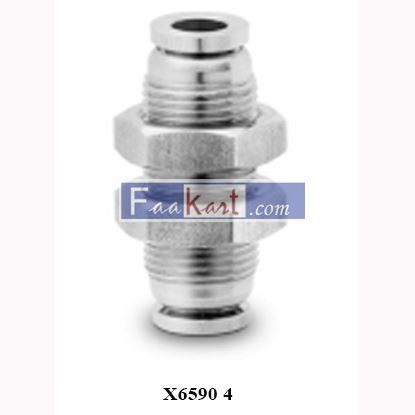 Picture of X6590 4 CAMOZZI Fittings Bulkhead Union Connector