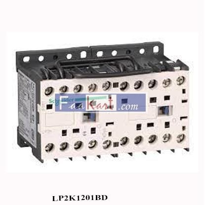 Picture of LP2K1201BD Contactor, Reversing, 12 A, DIN Rail, Panel, 690 VAC, 3PST-NO, 3 Pole, 5.5 kW