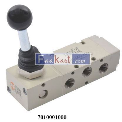 Picture of 7010001000 Spool valve - 5/3 CC - G1/8" - Muscular with lever - Spring return - With gaskets
