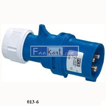 Picture of 013-6 PCE 16A, 230V, Cable Mount CEE Plug, 2P+E, Blue, IP44